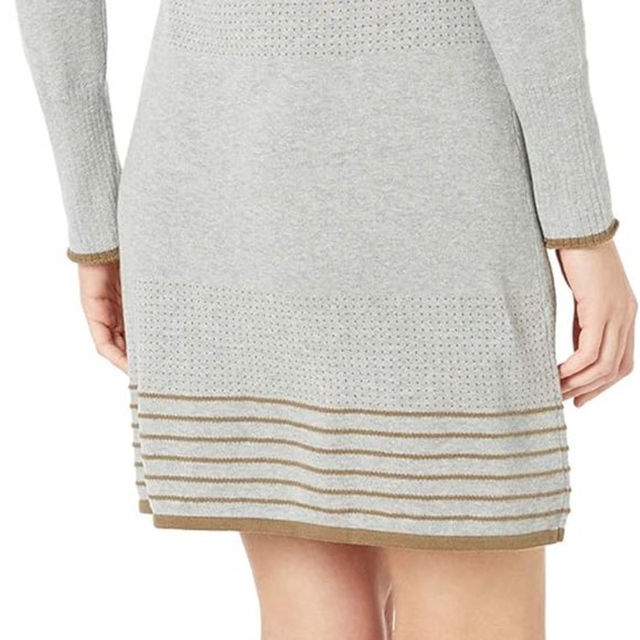 Prana Mariette Hooded Sweater Mini Dress Size M Heather Gray/Brown EC - Picture 5 of 9